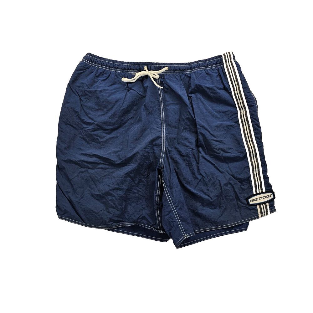 VTG Y2K Classic Big Dogs Swim Trunks Board Shorts Mesh Lined Blue Mens Sz 2X EUC